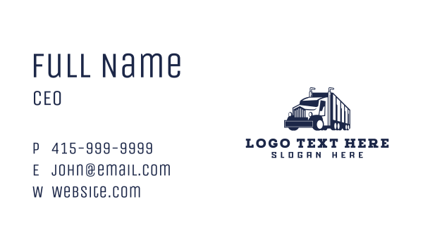 Trailer Cargo Truck  Business Card Design Image Preview