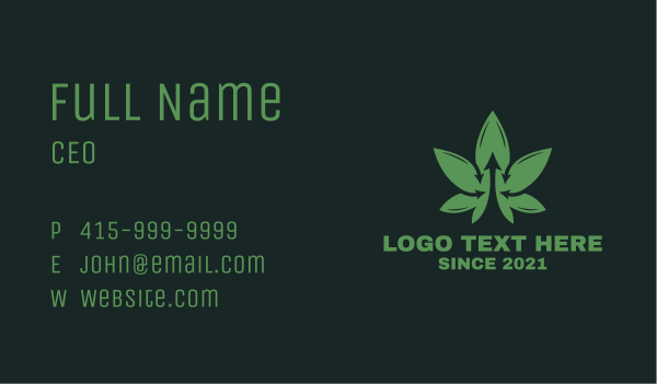 Cannabis Leaf Arrow  Business Card Design Image Preview