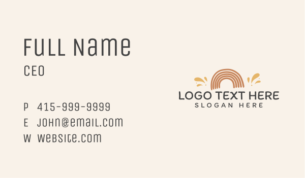 Playful Rainbow Wordmark Business Card Design Image Preview