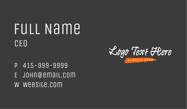 Casual Graffiti Style Wordmark Business Card Design Image Preview
