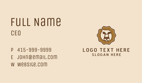 Lion Face Badge Business Card Design Image Preview