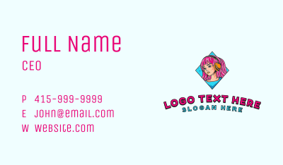 Gaming Woman Streamer Business Card Image Preview