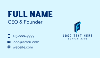 Blue Book Letter F  Business Card Design