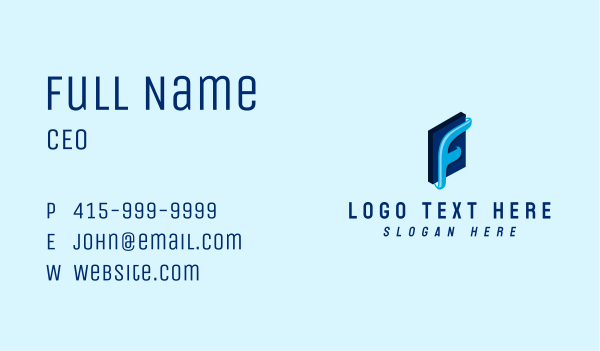 Blue Book Letter F  Business Card Design Image Preview