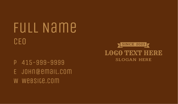 Vintage Style Business Wordmark Business Card Design Image Preview