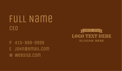 Vintage Style Business Wordmark Business Card Image Preview