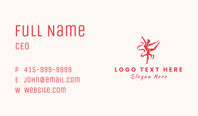 Woman Gymnastics Ribbon  Business Card Image Preview