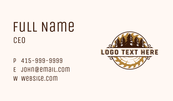 Sawmill Woodwork Lumberjack Business Card Design Image Preview
