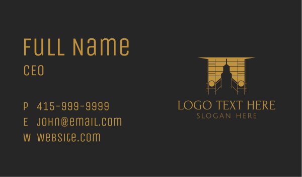 Gold Architecture Building Business Card Design Image Preview
