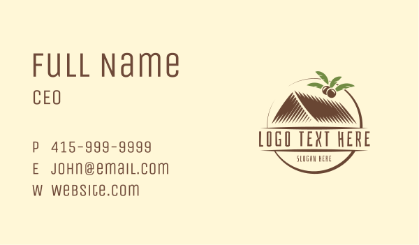 Organic Nipa Hut Roof Business Card Design Image Preview