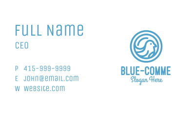 Blue Bird Monoline Business Card Image Preview