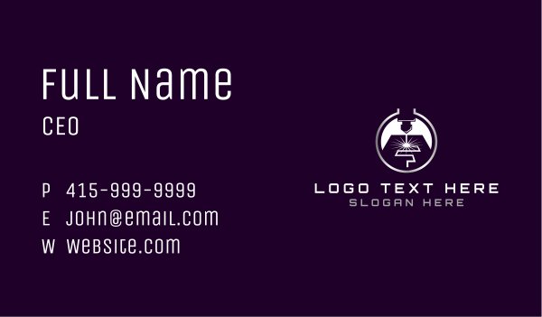 Laser Engraving Fabrication Business Card Design Image Preview