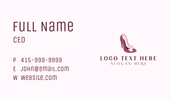 Fashion Ribbon Shoes Business Card Design Image Preview