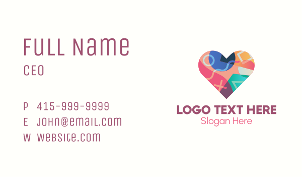 Colorful Pop Heart Business Card Design Image Preview