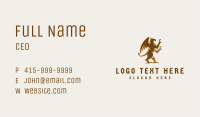 Gold Griffin Creature Business Card Image Preview