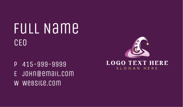 Magical Wizard Hat Business Card Design Image Preview