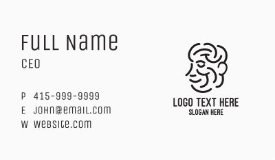 Man Smiling Line Art Business Card Image Preview