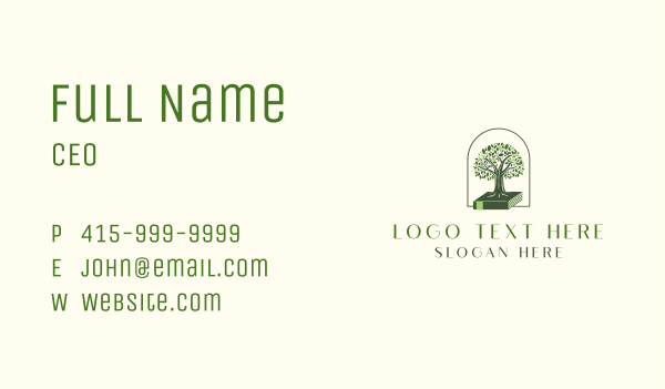 Knowledge Tree Book Business Card Design Image Preview