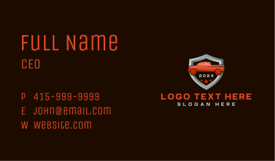 Automobile Pickup Truck Shield Business Card Image Preview