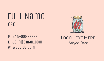 Chili Peppers Jar  Business Card