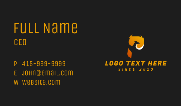 Phoenix Mythical Letter  Business Card Design Image Preview