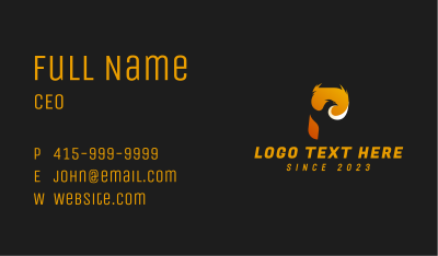 Phoenix Mythical Letter  Business Card Image Preview