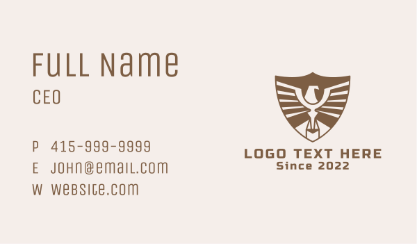 Bronze Eagle Crest Business Card Design Image Preview