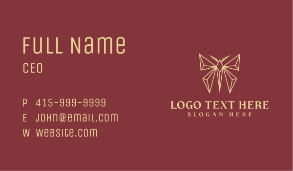 Premium Geometric Butterfly Business Card Design Image Preview