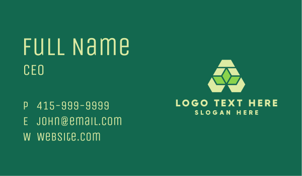 Green Origami Lettermark Business Card Design Image Preview