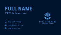 Blue Abstract Cube Tech Business Card Image Preview