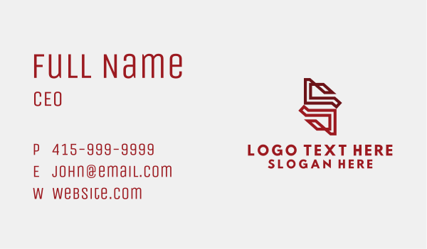 Red Geometric Letter S  Business Card Design Image Preview