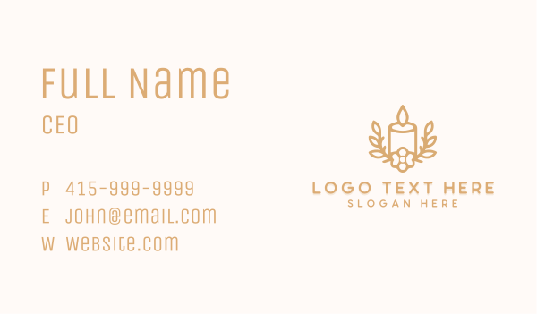 Candle Floral Wreath Business Card Design Image Preview