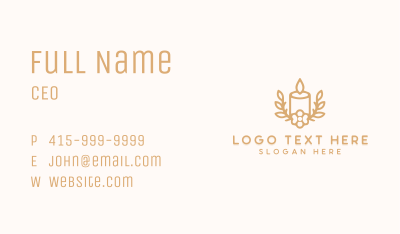 Candle Floral Wreath Business Card Image Preview