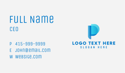 Digital Software Letter P Business Card Image Preview