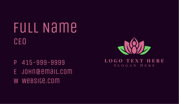 Lotus Petal Meditation Business Card Design Image Preview