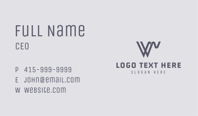 Abstract Wave Letter W Business Card Image Preview