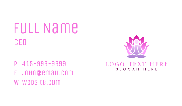Yoga  Lotus Meditation Business Card Design Image Preview