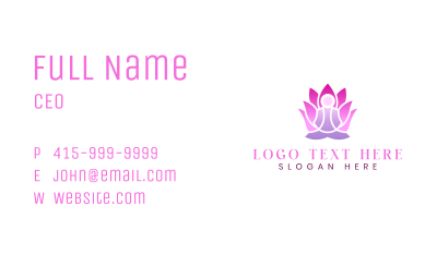 Yoga  Lotus Meditation Business Card Image Preview
