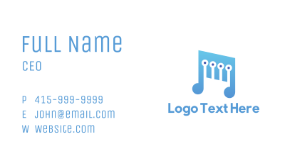 Digital Light Blue Music Business Card