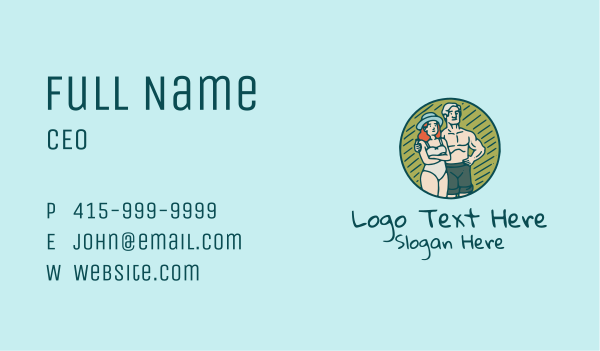 Beach Couple  Business Card Design Image Preview