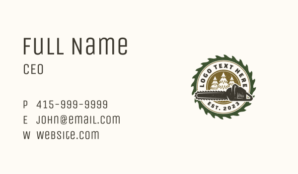 Chainsaw Tree Blade Business Card Design Image Preview