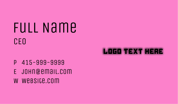 Pink & Black Technology Text Business Card Design Image Preview