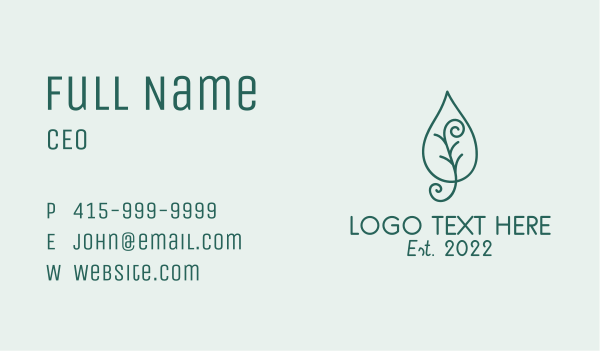Organic Spiral Leaf Business Card Design Image Preview