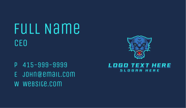 Wild Puma Gaming Business Card Design Image Preview