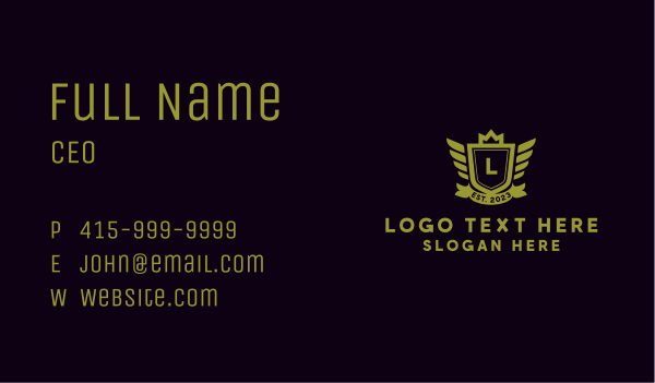 Royal Crown Shield Business Card Design Image Preview