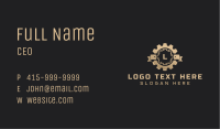 Mechanical Gear Emblem Business Card Image Preview