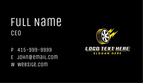 Lightning Tire Racing Business Card Design Image Preview