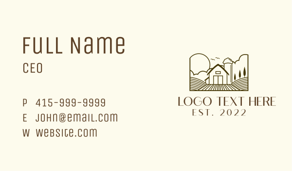 Farmhouse Livestock Ranch Business Card Design Image Preview