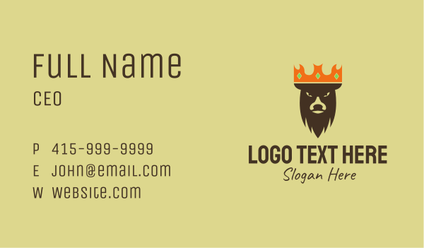 Angry Buck King  Business Card Design