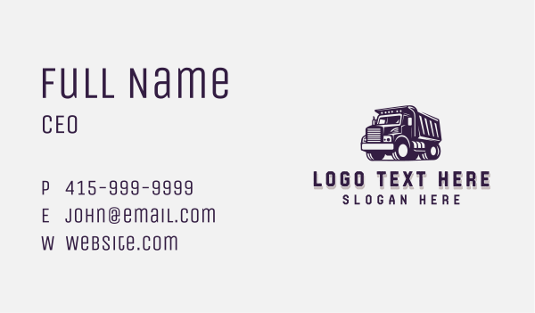 Dump Truck Dispatch Vehicle Business Card Design Image Preview